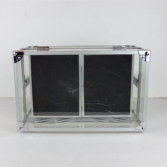 Clear Acrylic Expandable Organizer Case Makeup Craft Jewelry Storage Box w Keys - Picture 12 of 13